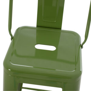 ΣΚΑΜΠΟ BAR ME ΠΛΑΤΗ ΜΕΤΑΛΛΙΚΟ LIGHT OLIVE GREEN 42x42x100Υεκ.