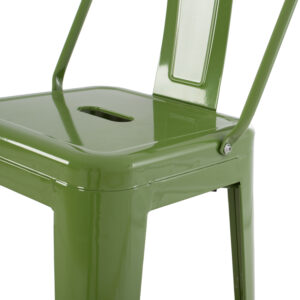 ΣΚΑΜΠΟ BAR ME ΠΛΑΤΗ ΜΕΤΑΛΛΙΚΟ LIGHT OLIVE GREEN 42x42x100Υεκ.
