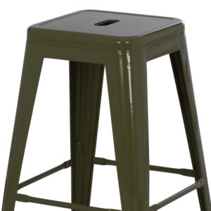 ΣΚΑΜΠΟ ΜΕΣΑΙΟΥ ΥΨΟΥΣ ΜΕΤΑΛΛΙΚΟ DARK OLIVE GREEN 43x43x67Υεκ.