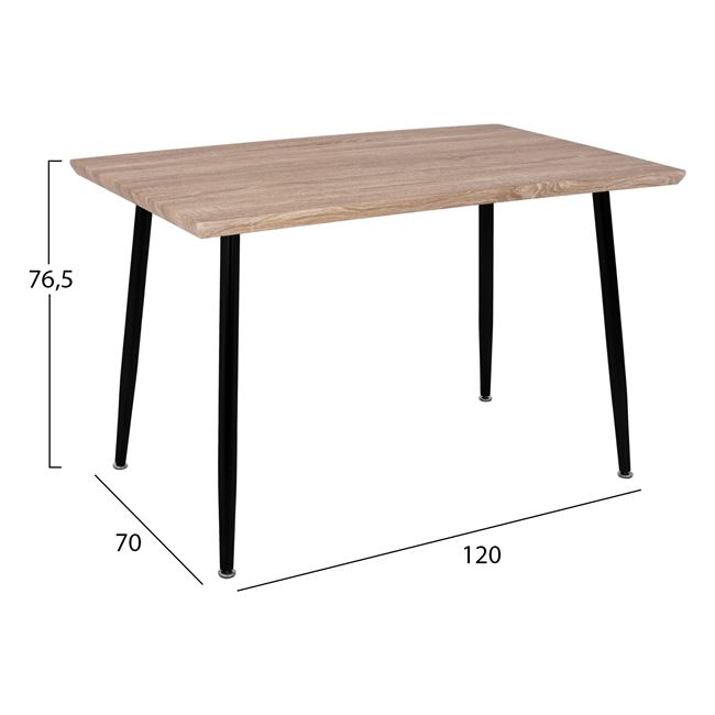 ΣΕΤ 5ΤΜΧ ΤΡΑΠΕΖΙ SONAMA & ΚΑΡΕΚΛΕΣ ΜΑΥΡΟ ΧΡΩΜΑ 120x70x76.5 cm