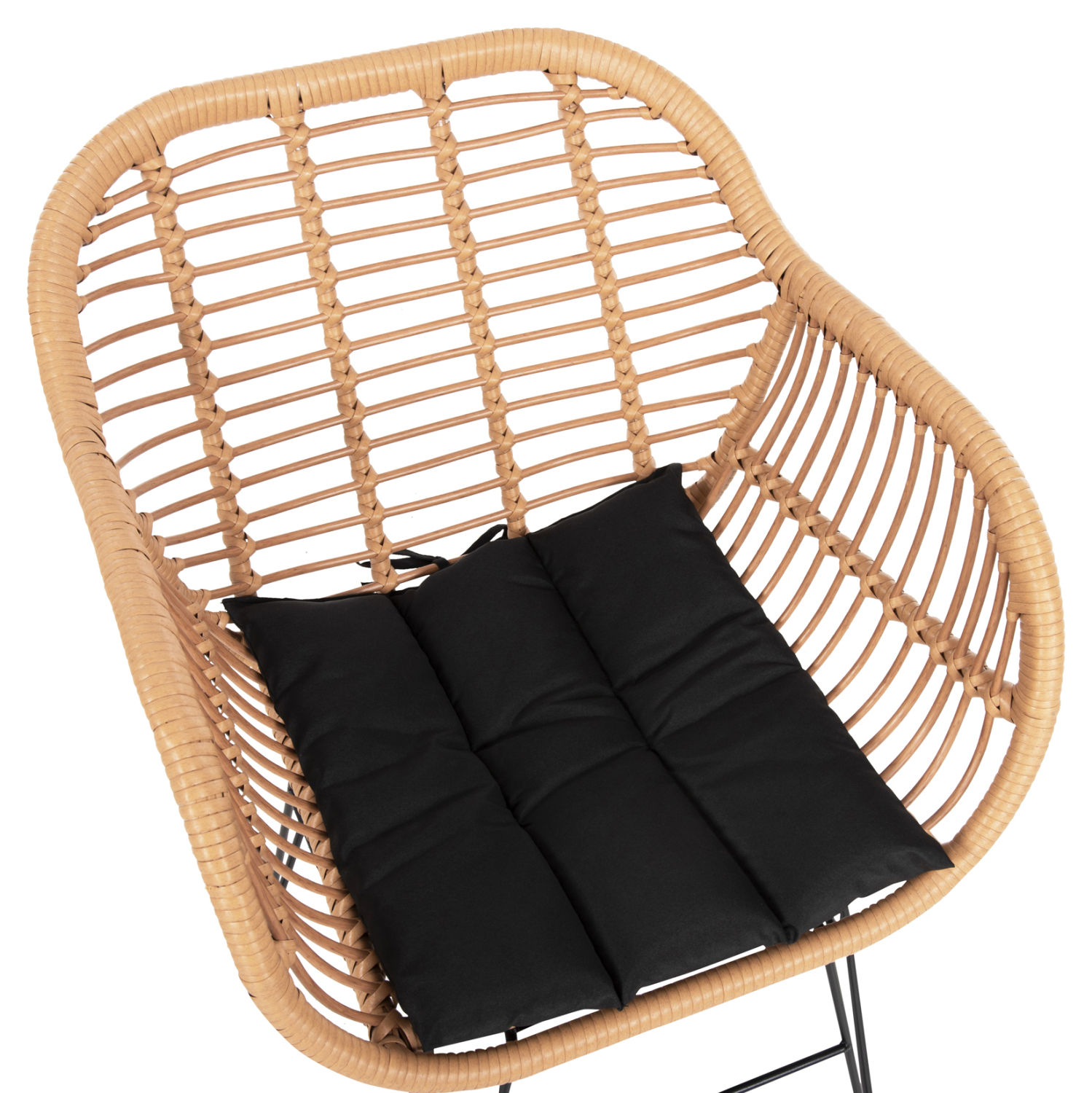 ΣΕΤ ΤΡΑΠΕΖΑΡΙΑΣ 7ΤΜΧ WICKER ΜΠΕΖ-ΜΕΤΑΛΛΟ ΜΑΥΡΟ