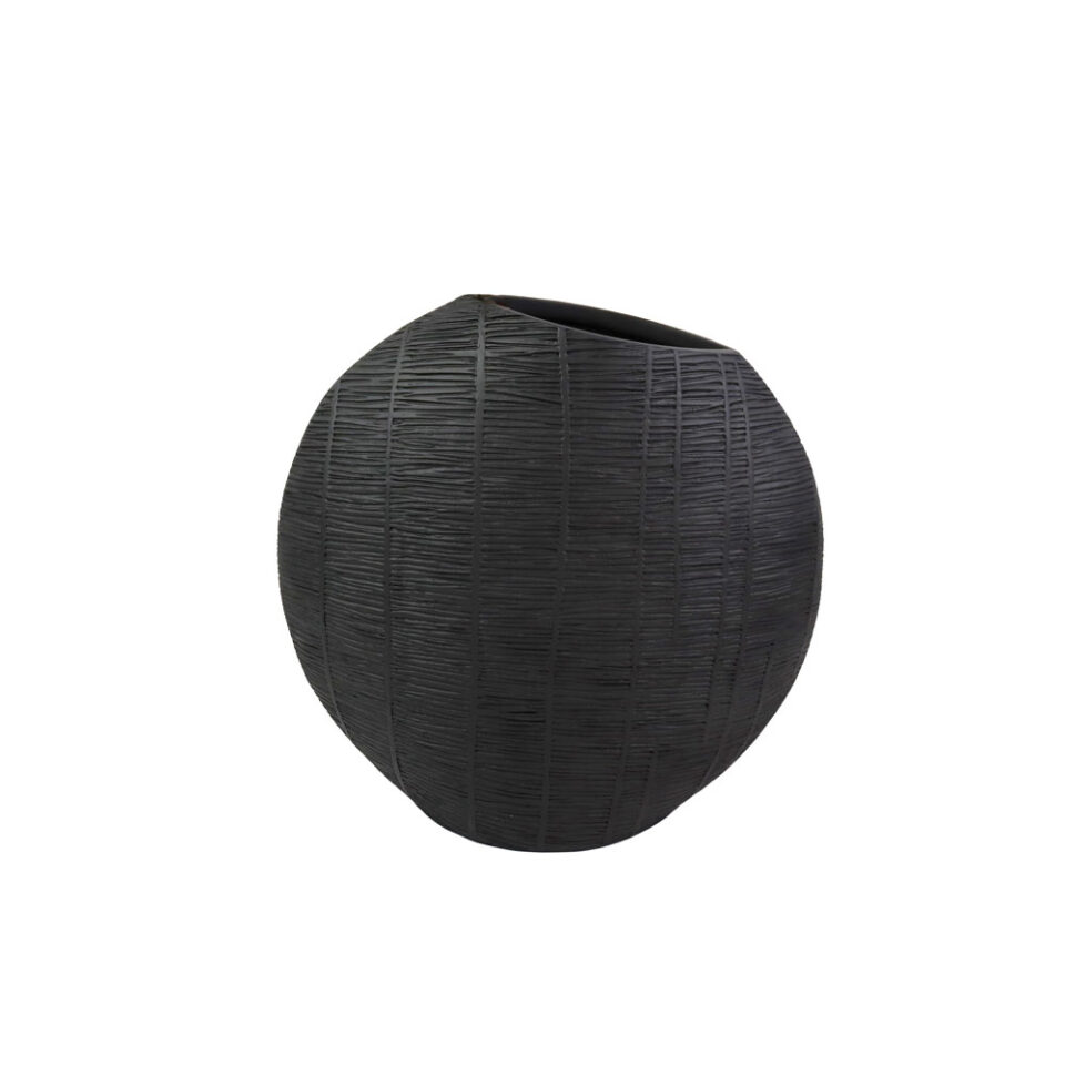 BASE BALL ΔΙΑΚΟΣΜΗΤΙΚΟ ΒΑΖΟ 35.5x14x35.5 POLYRESIN ΜΑΥΡΟ