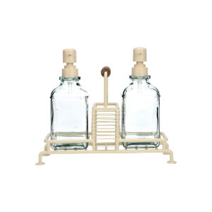 ΔΟΧΕΙΑ ΥΓΡΟΥ ΠΙΑΤΩΝ ALLURE 2x300ml ΜΕ ΜΕΤΑΛΛΙΚΗ ΒΑΣΗ & ΘΗΚΗ ΓΙΑ ΣΦΟΥΓΓΑΡΙ IVORY