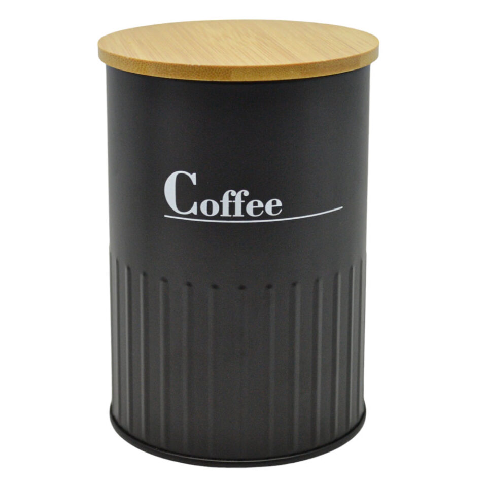 ΒΑΖΟ ΜΕΤΑΛΛΙΚΟ ΜΑΥΡΟ Coffee ΜΕ ΜΠΑΜΠΟΥ ΚΑΠΑΚΙ 9,5x9,5x13εκ.