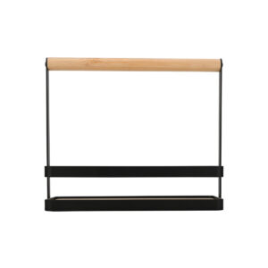 ΘΗΚΗ ΟΡΓΑΝΩΣΗΣ BAMBOO ESSENTIALS ΜΕ ΧΕΡΟΥΛΙ 24x10.5x21.3cm ΜΕΤΑΛΛΙΚΗ ΜΑΥΡΗ