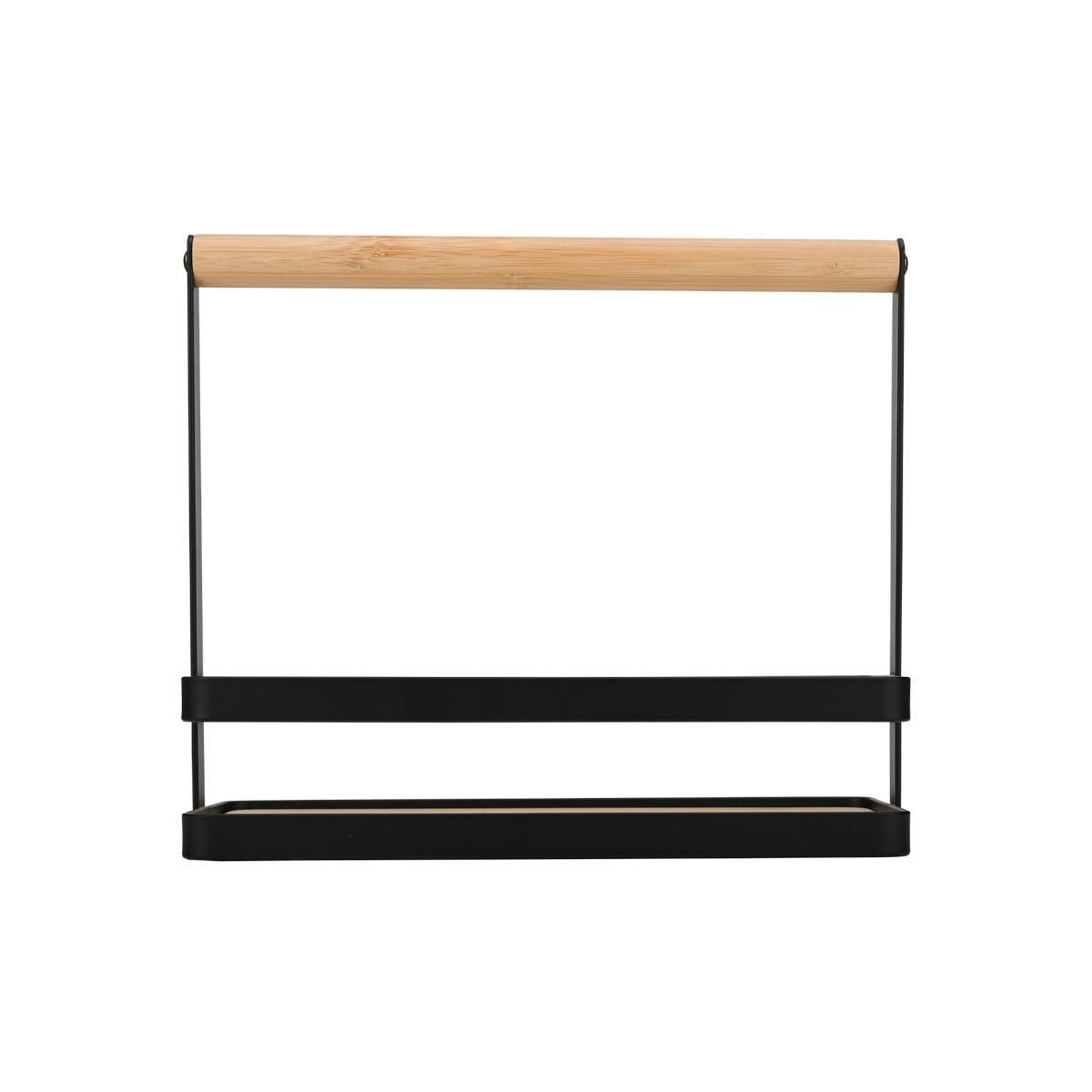 ΘΗΚΗ ΟΡΓΑΝΩΣΗΣ BAMBOO ESSENTIALS ΜΕ ΧΕΡΟΥΛΙ 24x10.5x21.3cm ΜΕΤΑΛΛΙΚΗ ΜΑΥΡΗ