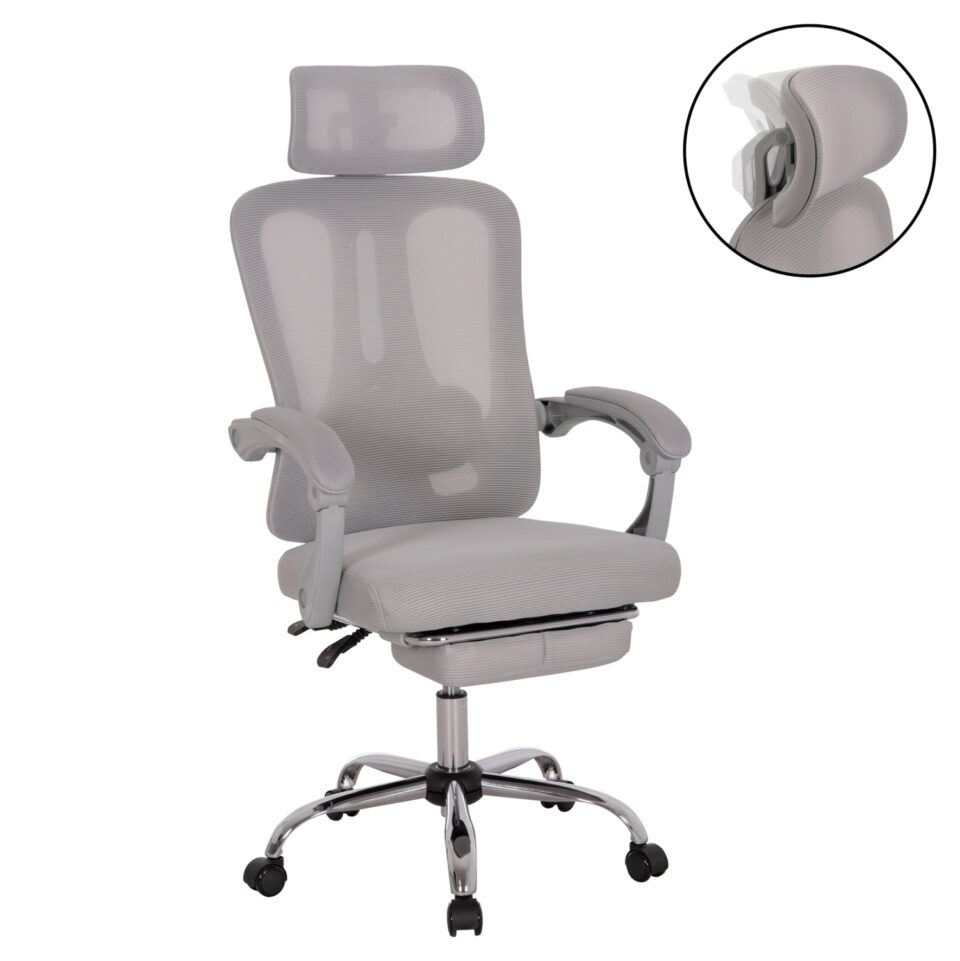 ΚΑΡΕΚΛΑ ΓΡΑΦΕΙΟΥ ΓΚΡΙ MESH-ΓΚΡΙ ΣΚΕΛΕΤΟΣ NYLON 61x62x123Υ