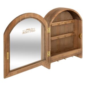 ΚΛΕΙΔΟΘΗΚΗ MDF & ΓΥΑΛΙ, ΚΑΦΕ 22x7x28cm