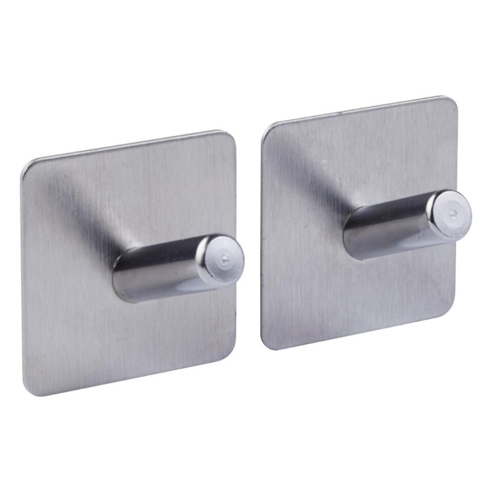 ΓΑΝΤΖΟΙ ΑΥΤΟΚΟΛΛΗΤΟΙ ΣΕΤ 2ΤΕΜ, ΑΝΟΞΕΙΔΩΤΟΙ ΜΕΤΑΛΛΙΚΟΙ 4,5x4,5x3,5cm