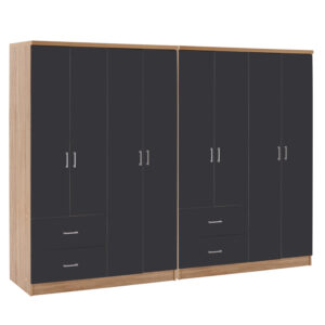 ΝΤΟΥΛΑΠΑ 8ΦΥΛΛΗ ΜΕΛΑΜΙΝΗ SONAMA & ΣΚΟΥΡΟ ΓΚΡΙ 241x42,5Χ180,5Υεκ.