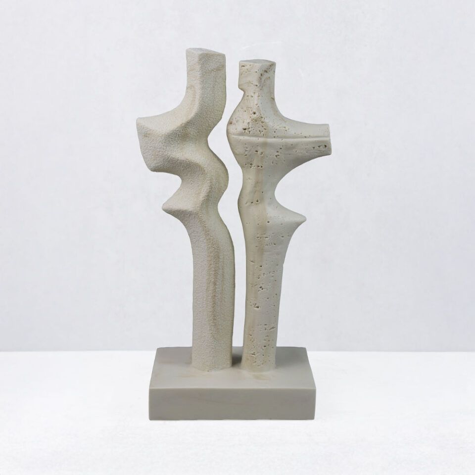DUET I ΔΙΑΚΟΣΜΗΤΙΚΟ 16x9x31.5 RESIN ΜΠΕΖ