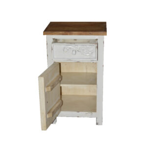 SYROS ΚΟΜΟΔΙΝΟ 1ΠΟΡΤΑ 1ΣΥΡΤΑΡΙ ΛΕΥΚΟ ΦΥΣΙΚΟ 42x32x70cm