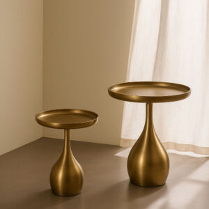 SEAL SIDE TABLE BROWN GOLD 41x41x49cm