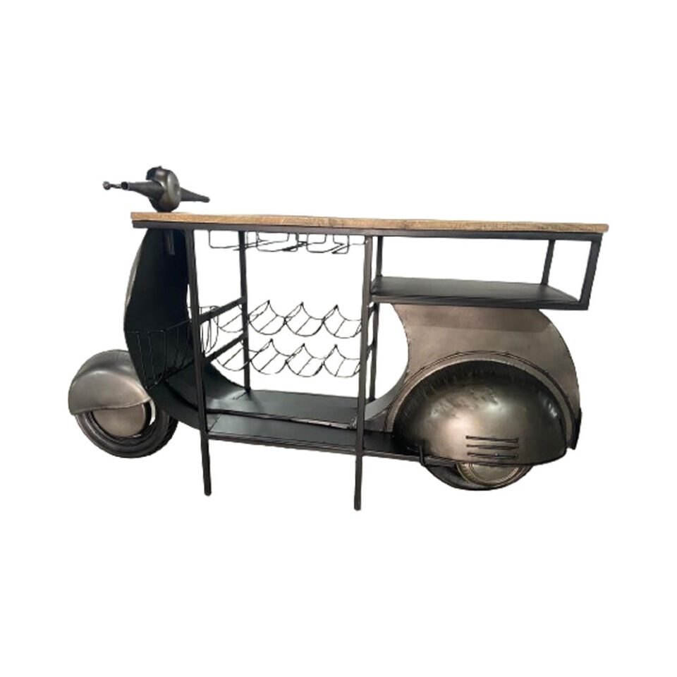 SCOOTER ΚΟΝΣΟΛΑ BAR GUNMETAL ΦΥΣΙΚΟ 183x51x102cm
