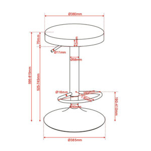 LOLLI ΣΚΑΜΠΟ BAR ΜΕΝΤΑ 38.5x38.5x60cm