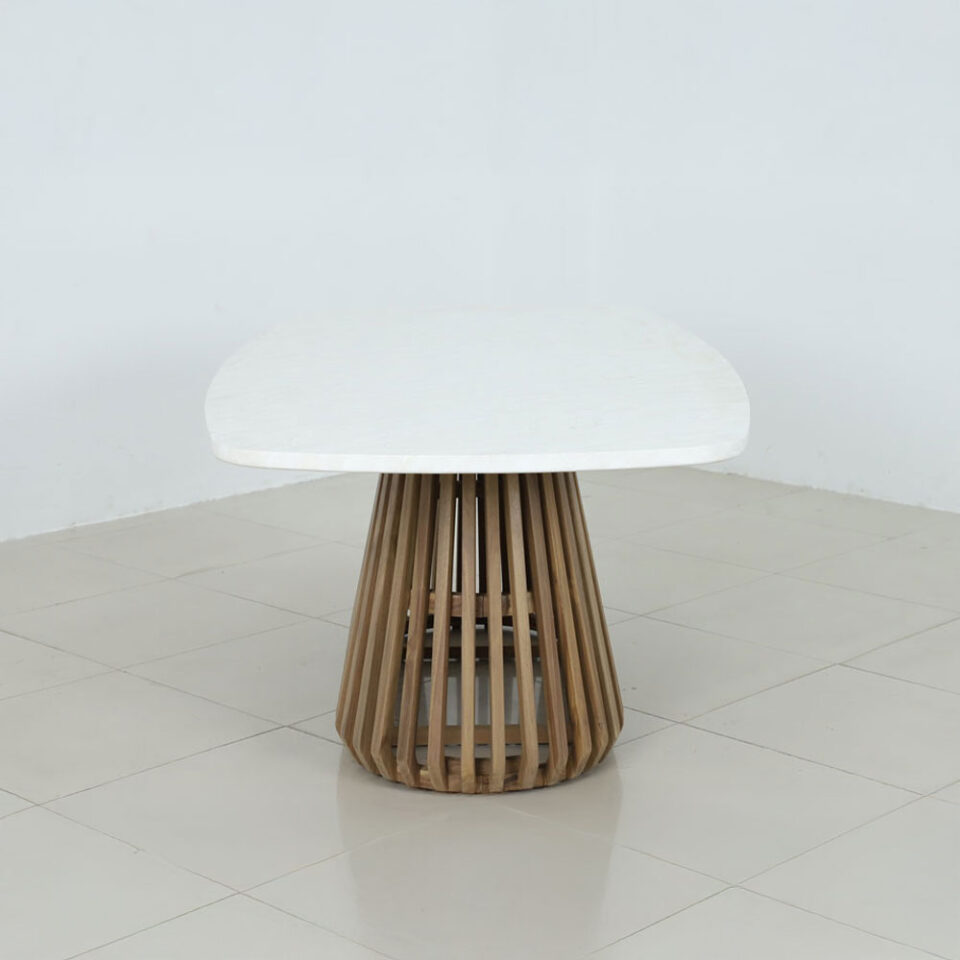 SIRACUSA ΤΡΑΠΕΖΙ ΛΕΥΚΟ 220x110x77.5cm