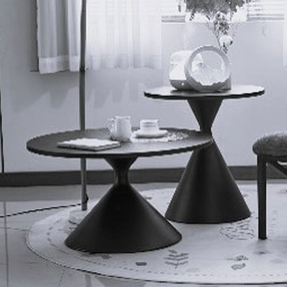 PIETRA COFFEE TABLE SET 2ΤΕΜ CREAM CREAM 70x70x40cm