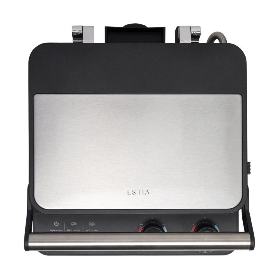 ESTIA ΣΑΝΤΟΥΙΤΣΙΕΡΑ ΓΚΡΙΛΙΕΡΑ INOXSENSE 4 ΘΕΣΕΩΝ 2000W ΜΕ ΑΠΟΣΠΩΜΕΝΕΣ ΑΝΤΙΚΟΛΛΗΤΙΚΕΣ ΠΛΑΚΕΣ