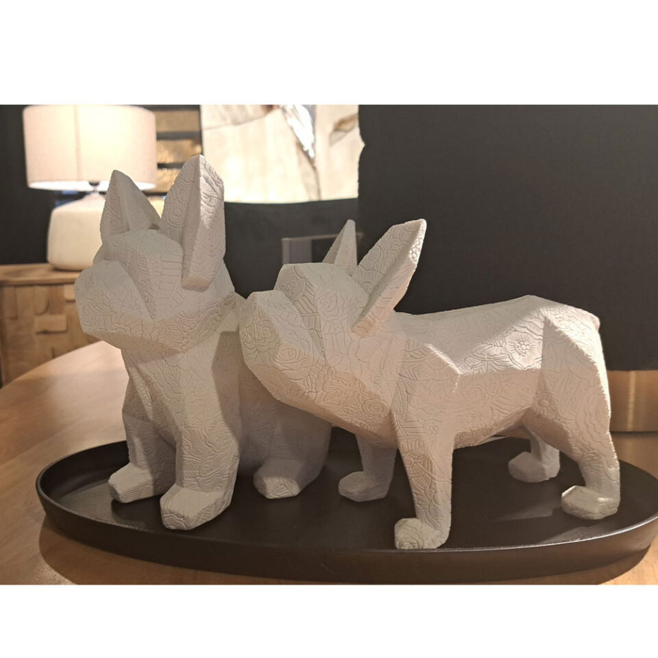MONTY B ΔΙΑΚΟΣΜΗΤΙΚΟ ΣΚΥΛΟΣ 18x12x22cm POLYRESIN ΛΕΥΚΟ