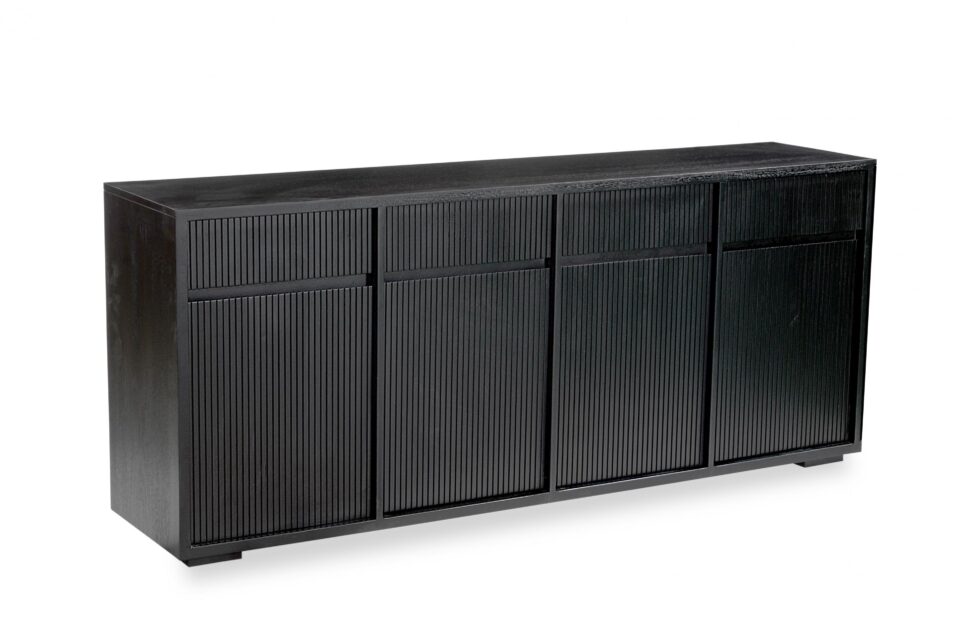 CAPO ΜΠΟΥΦΕΣ 4ΠΟΡΤΕΣ 4ΣΥΡΤΑΡΙΑ ΜΑΥΡΟ 180x40x75cm