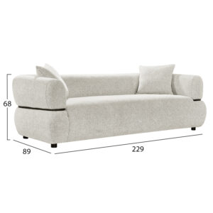 ΚΑΝΑΠΕΣ 3-ΘΕΣΙΟΣ ΑΝΟΙΧΤΟ ΜΠΕΖ ΥΦΑΣΜΑ 229x88x68Υεκ.