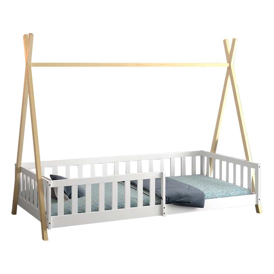ΚΡΕΒΑΤΙ ΠΑΙΔΙΚΟ ΜΕ ΚΑΓΚΕΛΑ MUNK τ.MONTESSORI ΠΕΥΚΟ ΦΥΣΙΚΟ-ΛΕΥΚΟ--190x90εκ