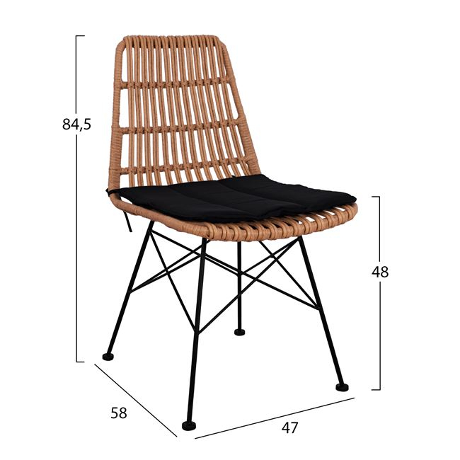 ΣΕΤ 5ΤΜΧ WICKER ΜΕ ΤΡΑΠΕΖΙ 140X80Χ78Υ ΜΠΕΖ & ΜΑΥΡΟ ΧΡΩΜΑ
