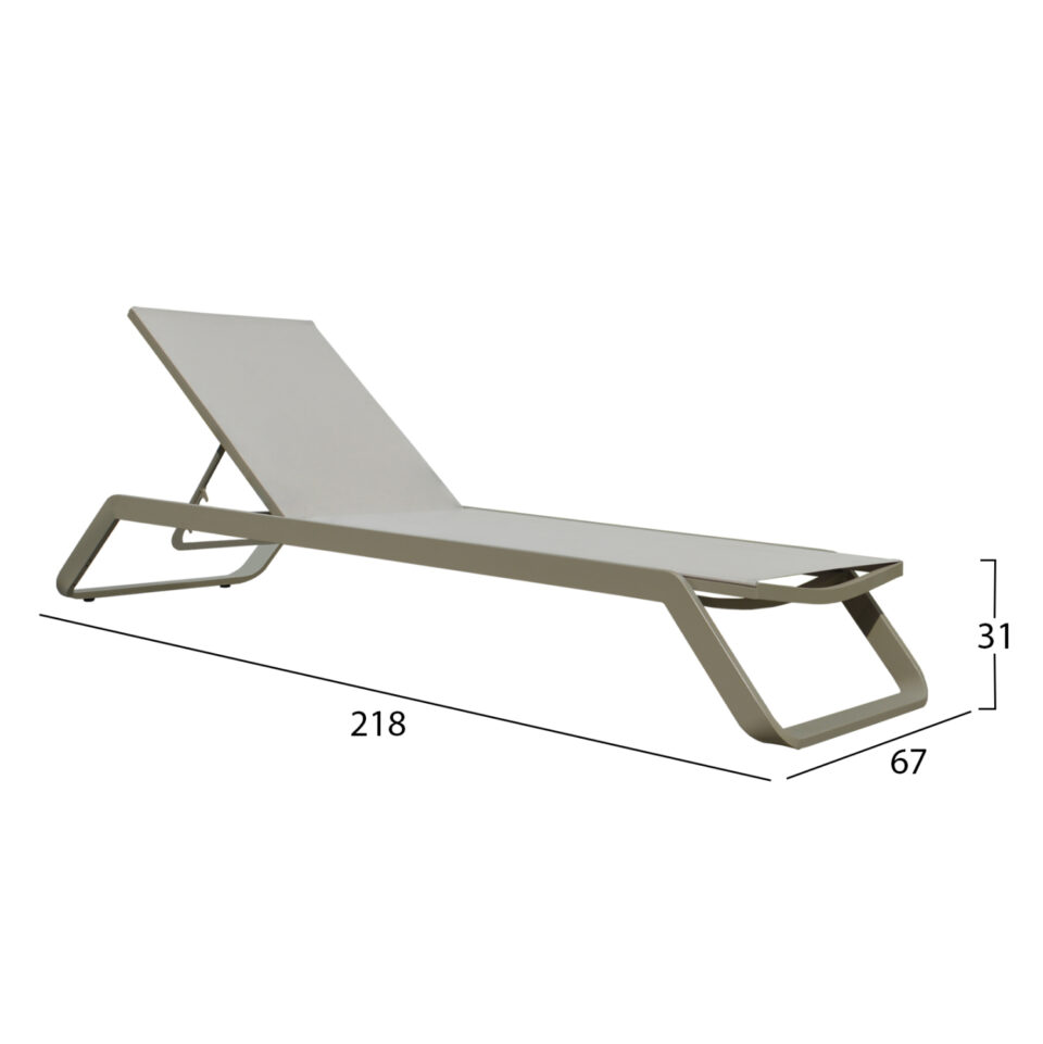 ΞΑΠΛΩΣΤΡΑ ΑΛΟΥΜΙΝΙΟΥ MARIMAR ΣΚΕΛΕΤΟΣ TAUPE & TEXTILENE ΜΠΕΖ 218x67x31Υεκ