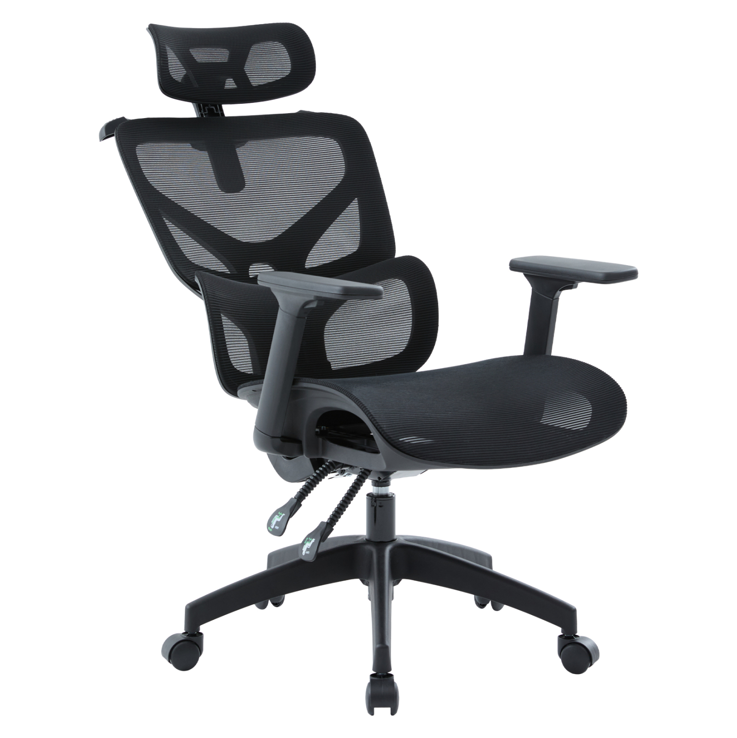 ΚΑΡΕΚΛΑ ΓΡΑΦΕΙΟΥ ΜΑΥΡO MESH & PP 68x68x120-130Υεκ