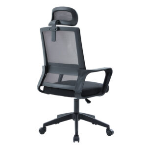 ΚΑΡΕΚΛΑ ΓΡΑΦΕΙΟΥ ΜΑΥΡO MESH & PP 61x62x123Υεκ