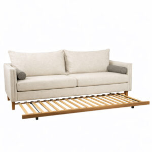COMMODO ΚΑΝΑΠΕΣ ΚΡΕΒΑΤΙ 3ΘΕΣΙΟΣ OFF WHITE NEVE 02 ΚΑΦΕ NEVE 16 230x81x88cm
